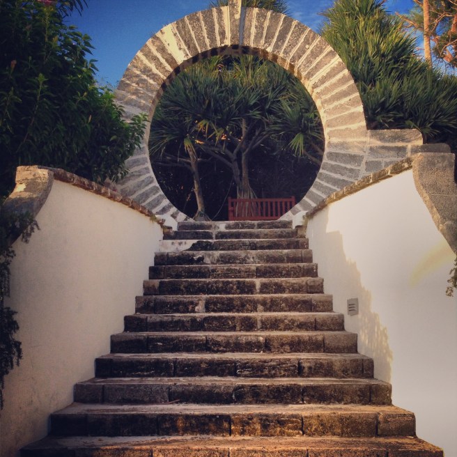 Moon gate—found everywhere on the island, engaged couples are supposed to walk through them for good luck.
