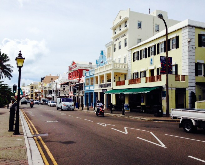 Lest you think Bermuda is just beaches and palm trees... This is Front Street, the main drag of the city of Hamilton