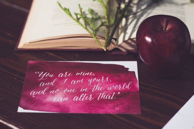 wedding invitation, invitation, floral, flowers, pink, blush, burgundy, merlot, foliage, sage, branches, woods, wooded, fairytale wedding, fairy tale, brothers grimm, grimm fairy tale, dark, rich, rich wedding colors, burgundy, mysterious, lush, lush wedding colors, style shoot, photo shoot, wedding inspiration, pink, red, purple, plum, forest, romantic